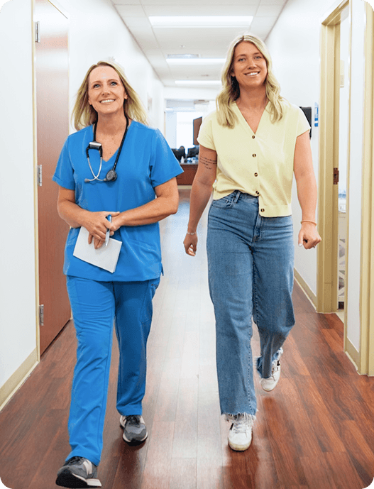 Bookmark Medical care team walking through a hallway